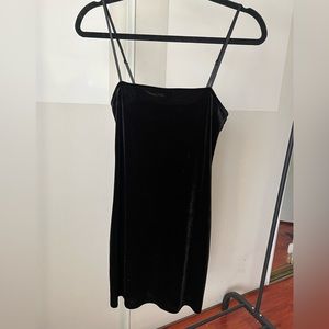 Black velvet tank mini dress